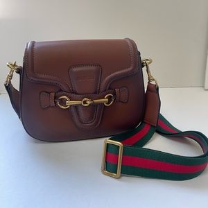 Gucci Brown Leather Crossbody with Gold Accents